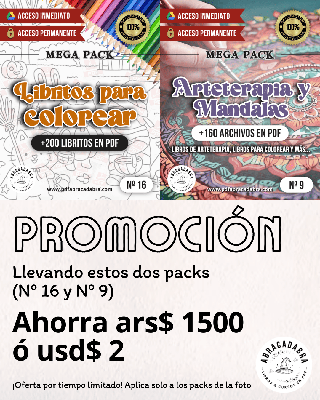 PROMO N7 - LIBRITOS PARA COLOREAR +ARTETERAPIA Y MANDALAS