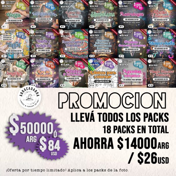 PROMO N9 - COLECCIÓN COMPLETA DE PACKS