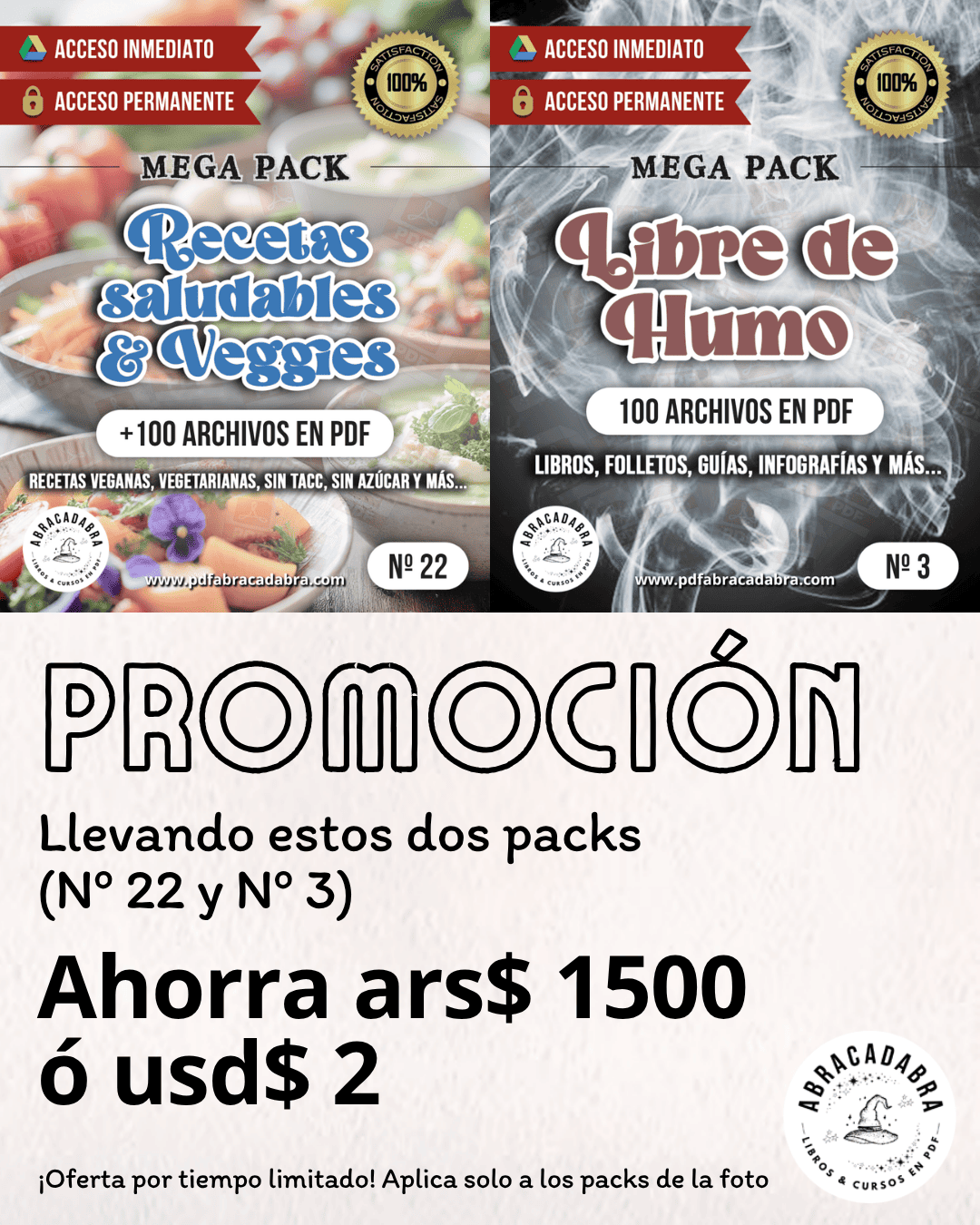 Promo 10 Recetas saludables y Veggies + Libre de humo